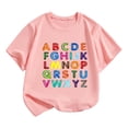 thumbnail image 1 of MEZZALL T-Shirt Décontracté pour Enfant Manches Courtes Col Rond Imprimé Dessin Animé Col Rond Confortable Classique pour Tout-Petit Quotidien, Rose, 8-9 Ans, 1 of 4
