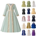 thumbnail image 1 of MKOSPLRT Robe Formelle pour Filles Musulmanes 4-8 Ans Manches Longues Évasées Col Rond Robe de Fête avec Broderie Robe Islamique Modeste de Célébration à Volants, 1 of 9