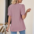 thumbnail image 4 of RKSTN Womens Tops Fashion Mesh Breathable Short Sleeve V-Neck Blouse Tops Comfortable Temperament Solid Color Tops, 4 of 4