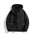 thumbnail image 1 of RXIRUCGD Manteau Veste Mode Ajustée à Capuche à Cordon avec Coutures pour Homme, Noir, Taille : 2TG, 1 of 9