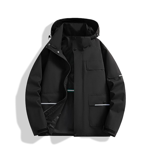 RXIRUCGD Manteau Veste Mode Ajustée à Capuche à Cordon avec Coutures pour Homme, Noir, Taille : 2TG
