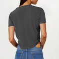 thumbnail image 4 of Yuyuzo Hauts Courts pour Femmes T-Shirts à Manches Courtes Col Rond Hauts de Sortie T-Shirts Unis Hauts, 4 of 7