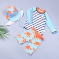 thumbnail image 2 of Splozh Rash Guard Toddler Boy Childrens Swimsuit Cartoon Swimsuit Set for Baby Rash Guard Swimwear with Sun Hat Light Blue,3-4 Years, 2 of 6