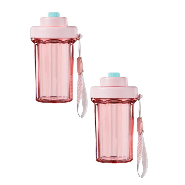 Oleegame 2PC Glass Bottle High Temperature Plastic Cup High Appearance Work Cluster Girls Desktop Cup With Filter Hand Cup