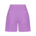 thumbnail image 5 of Women Comfy Drawstring Casual Elastic Waist Solid Color Shorts Summer Beach Lightweight Lounge Short Pants with Pockets, 5 of 5