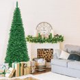 thumbnail image 3 of Gymax 7.5ft Pre-Lit Pencil Christmas Tree Traditional Indoor Decoration, 3 of 10