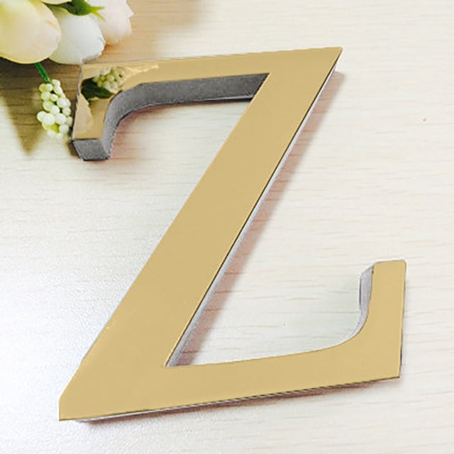 Agiferg 26 Letters DIY 3D Mirror Acrylic Wall Sticker Decals Home Decor Wall Art Mural Z