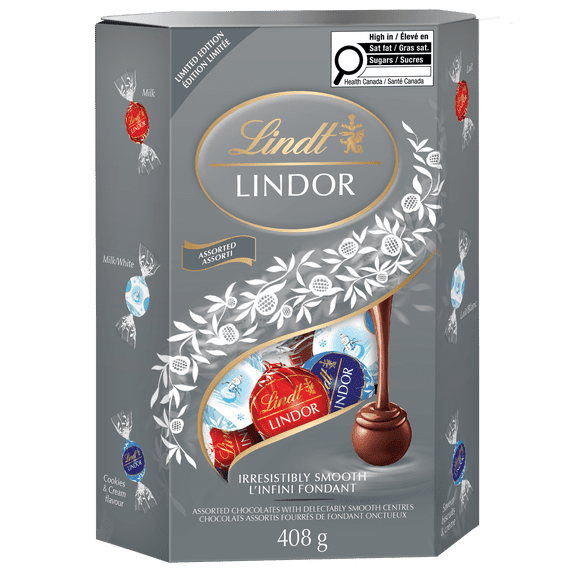 Lindt LINDOR Assorted Chocolate Truffles Cornet, 408-Gram