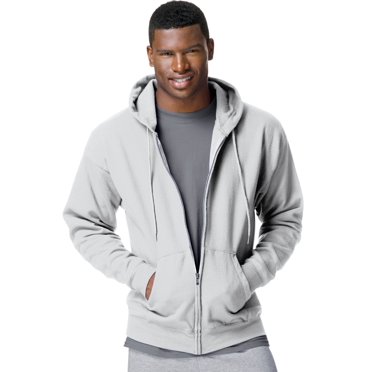 Hanes ComfortBlend EcoSmart Men`s Full Zip Hoodie, 3XL, Ash