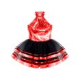 thumbnail image 3 of inhzoy Robe de Danse en Tulle à Sequins pour Filles, Tutu de Jazz, Performance Latine, Tenue de Danse de Salon Rouge 6, 3 of 5