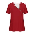 thumbnail image 3 of Jsaierl Womens Button Front Tops Solid Color Short Sleeve V Neck Shirts Basic Summer Relaxed Blouses Casual Going Out Holiday Tees, 3 of 5