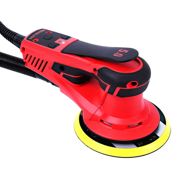Electric 350W Brushless Random Orbital Sander,6 Inch Variable Speed Dual-Action Palm Sander with 12 Sanding Papers,Adjustable 10000 RPM,for Woodworking,Polishing,Carpentry,Professional Finishing