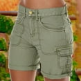 thumbnail image 2 of Shorts Cargo Taille Haute Longs pour Femmes Randonnée Entrejambe 7 Pouces Mode 2025 Légers Été pour Femmes Tendance avec Poches Coton, 2 of 9