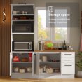 thumbnail image 4 of Madesa Hazel 2-Piece Kitchen Storage Set with 3 Door Pantry Cabinet and 3 Drawers Base Cabinet Adjustable Feet 74 Inch Wooden Modern Organization Units - White, 4 of 11