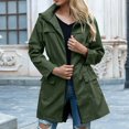 thumbnail image 2 of DTBPRQ Manteau de Pluie pour Femmes Long Imperméable avec Capuchon Coupe-Vent Léger d'Extérieur Manteau de Pluie Imperméable pour Ski de Plein Air, 2 of 8