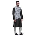 thumbnail image 2 of Atasi Ethnic Kurta Churidar Pajama Set With Printed Nehru Jacket Set For Mens, 2 of 3