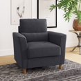 thumbnail image 1 of CorLiving Caroline Upholstered Indoor Accent Arm Chair with Flared Arms and Wood Legs, Dark Grey, 1 of 9