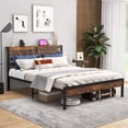 thumbnail image 2 of Costway Lit Plateforme Industriel en Métal Format Grand avec Station de Recharge Base de Matelas, 2 of 10