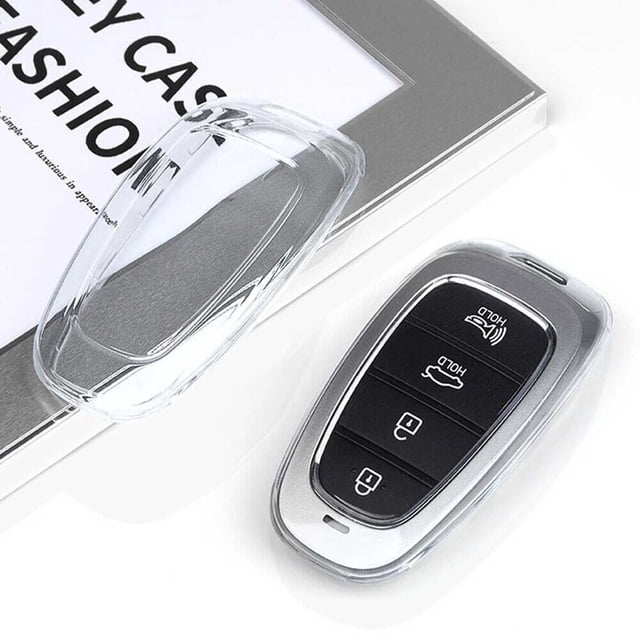Bgsha Étui à FOB Transparent pour Hyundai Santa Fe Sonata Tucson Télécommande Clé Intelligente