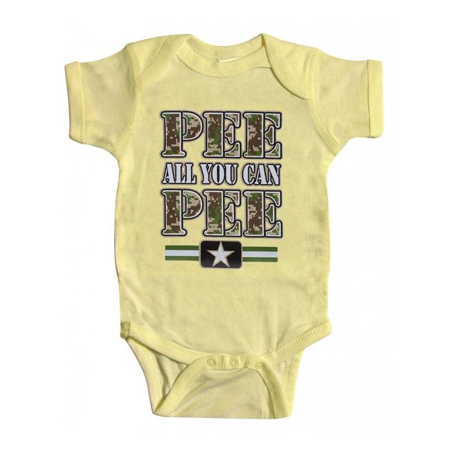 Tout-petits "Pee All You Can Pee" Body Jaune Banane - 6 Mois