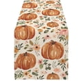 thumbnail image 2 of Chemin de Table Citrouille d'Automne pour l'Action de Grâce avec Motif à Carreaux Feuille d'Érable, Décor de Table de Cuisine et Salle à Manger en Lin pour Fête des Récoltes, Réutilisable, Facile à Nettoyer, Accent Festif pour la Maison, 2 of 8