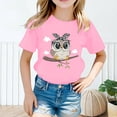thumbnail image 2 of Hauts pour Filles Imprimé Mignon Col Rond Manches Courtes Tee Été Mode Ample Vêtements pour Petites Filles Rose 10-12 Ans, 2 of 4