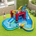 thumbnail image 4 of Costway Inflatable Water Park Kids Blow up Water Slide with Splash Pool Water Cannon With 950W Blower, 4 of 9