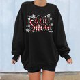 thumbnail image 1 of 2023 Chandail en Molleton Oversize pour Femmes Imprimé Ample Col Rond Manches Longues Polaire Chandail Ample Tops pour Femmes, 1 of 8