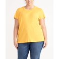 thumbnail image 4 of Rachel Roy Womens Slit Back Pullover Blouse, Yellow, Plus Size, 1X, 4 of 5
