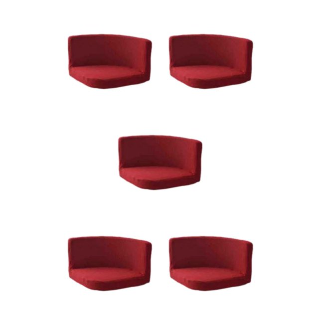 kurtrusly Trilateral Chair Covers Wide Application And Strong Elastic Chair Protection Made Easy Polyester Cover Chairs Decoration Wine red 5Set