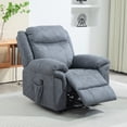 thumbnail image 2 of HOMCOM Recliner Chair with 8 Vibration Massage, Side Pockets, Blue-Grey, 2 of 10