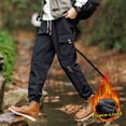 thumbnail image 2 of Xcmzpl Pantalon Cargo Grande Taille pour Homme Doublé en Molleton, Pantalon de Jogging Chaud Uni pour l'Hiver, Randonnée, Bas Resserré, Voyage en Plein Air, Pantalon de Survêtement avec Poche, 2 of 10