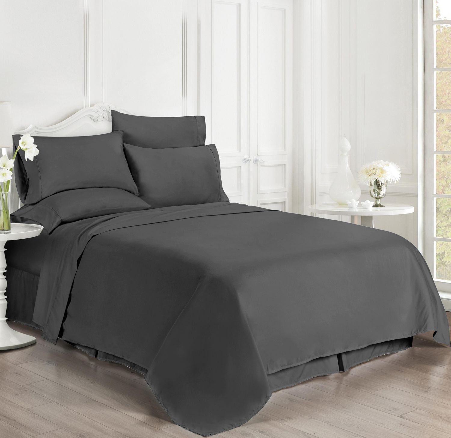Ensemble de draps en microfibre avec taies d'oreiller en prime