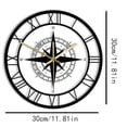 thumbnail image 3 of EGNMCR Alarm Clocks for Bedrooms, Clocks for Living Room LED Lights Transparent Wall Clock Black Wind Rose Compass Direction Chart Nautical Acrylic Clock Decorative Wall Clock Creative Clock, 3 of 8