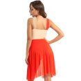 thumbnail image 4 of RUNQHUI Robe Justaucorps Sans Manches en Mesh à Blocs de Couleur pour Femmes, Danse Moderne Contemporaine, Orange m, 4 of 5