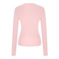thumbnail image 4 of Timegard Hauts de Sortie pour Femmes Col Ras du Cou Manches Longues Ajusté Blouse Unie Décontractée Confortable T-Shirt Hauts, 4 of 5