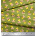 thumbnail image 2 of Soimoi Poly Georgette Fabric Cup,Plate & Chick Cartoon Printed Fabric 1 Yard 42 Inch Wide, 2 of 3