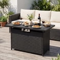 thumbnail image 4 of Gymax Table de Foyer au Propane 50000 BTU Foyer au Gaz en Osier avec Réservoir Caché Rangement, 4 of 10