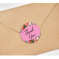 thumbnail image 3 of Darling Souvenir Pack Of 45 Pcs Round Chrysanthemum Floral Border Light Pink Thank You Stickers-1.6 Inches, 3 of 4