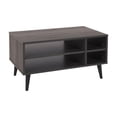 thumbnail image 1 of Table basse d'intérieur rectangulaire en bois d'ingénierie CorLiving Cole avec 4 étagères ouvertes, gris foncé, 1 of 9
