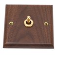 thumbnail image 3 of Antique Decoration Toggle Switch Retro Single Toggle Switch 250V with Hand Made Wood Walnut Wall Panel, 3 of 14