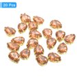 thumbnail image 3 of Unique Bargains 20Pack Teardrop Sew on Rhinestone - 14x10mm Glass Teardrop Crystal Rhinestones in Gold Prong Setting (Champagne), 3 of 7