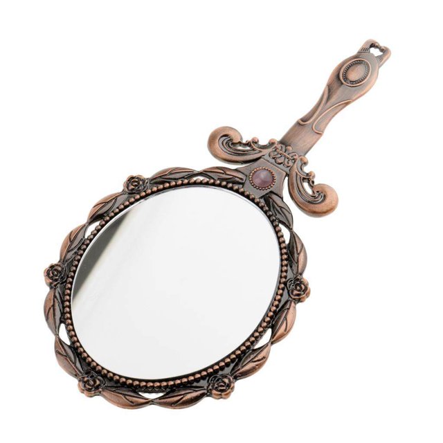 Maoww Vintage Antique Handheld Foldable Cosmetic Makeup Compact Hand Mirror Mini