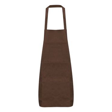 Unique Bargains Tabliers de Cuisine Lavables en Polyester avec 2 Poches Marron