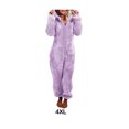 thumbnail image 1 of mmirethe Warm Solid Color Jumpsuit Cute And Machine Washable Breathable Polyester Soft Cozy Versatile Comfort purple 4XL, 1 of 6