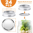 thumbnail image 2 of 48 Pcs Couvercles et Anneaux pour Bocaux MasonJar à Ouverture Régulière, Couvercles de Mise en Conserve Réutilisables et Étanches avec Joints en Silicone pour un Remplacement Facile, 2 of 7