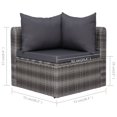 thumbnail image 4 of vidaXL 10 Piece Garden Lounge Set with Cushions Poly Rattan Grey, 4 of 5