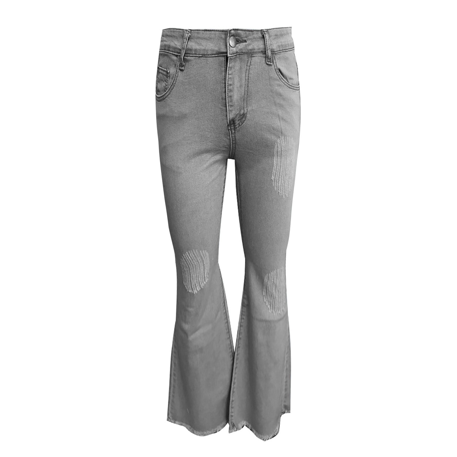 Women Solid Color Solid Flared High Jeans Flares Ankle Fashion Pants Trouser
