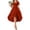 Orange, variant on Miqool Women Short Sleeve Chiffon Dress V-Neck Elegent Wedding Guest Dress High Low Tiered Evening Party Dress