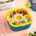 thumbnail image 2 of Double Layer Salad Lunch Container 4-Compartment with Sauce Container Fork Spoon Food Prep Storage Containers, 2 of 8